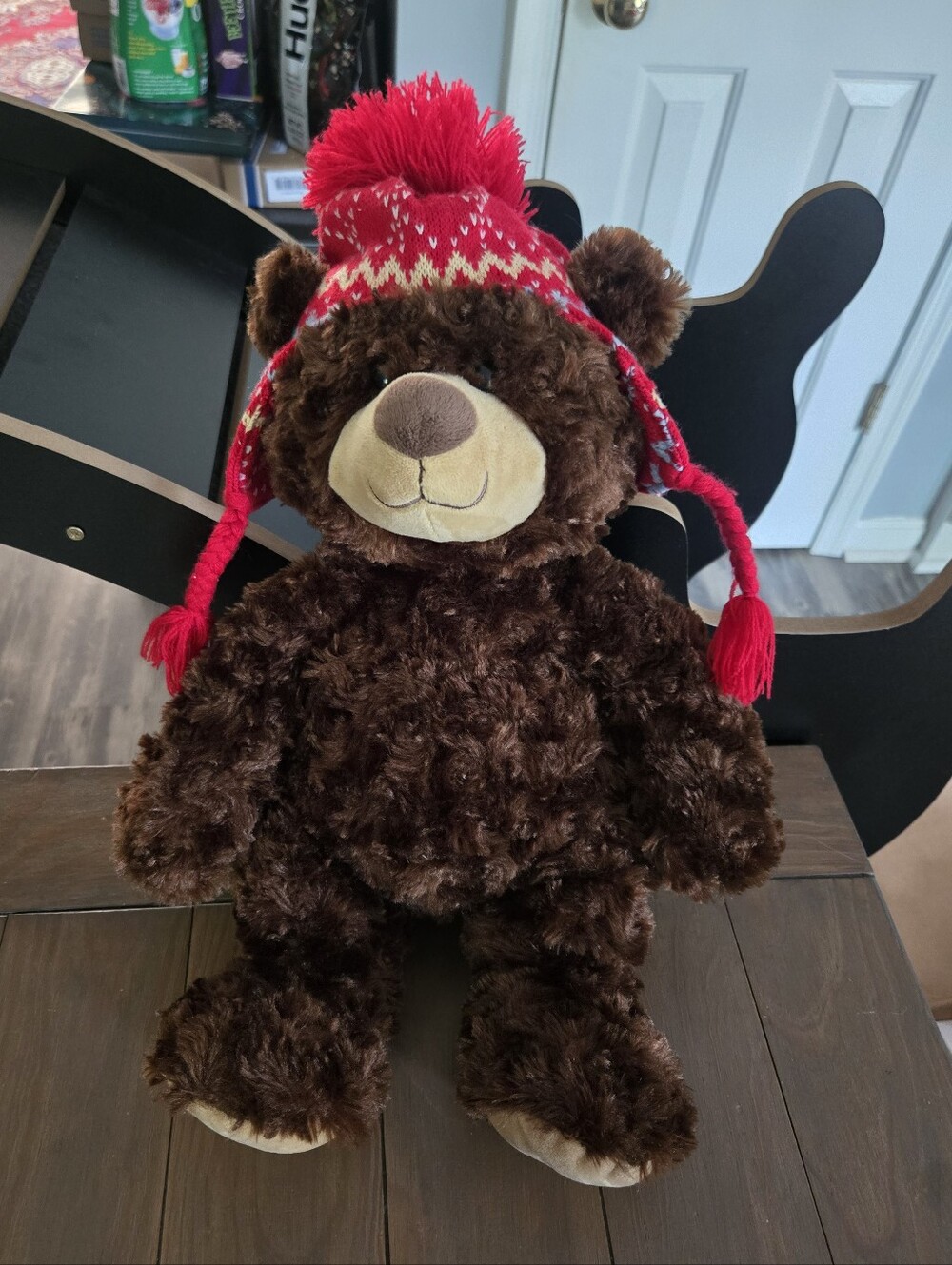 Plush Brown Mary Meyer Yankee Candle Bear with Red Knit Hat Cozy Kids Toy